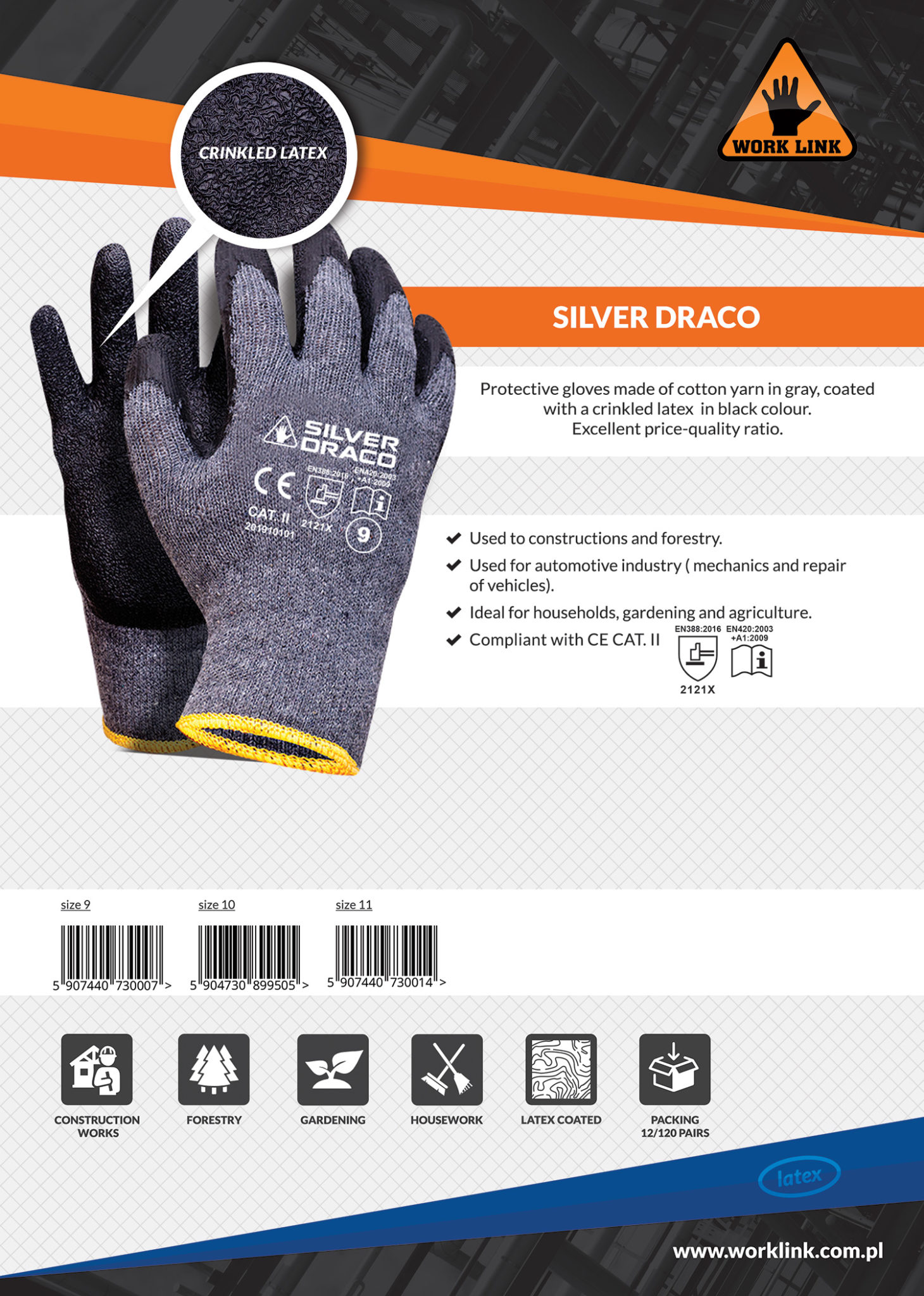 SILVER DRACO - Work gloves, safety gloves, PPE - Worklink